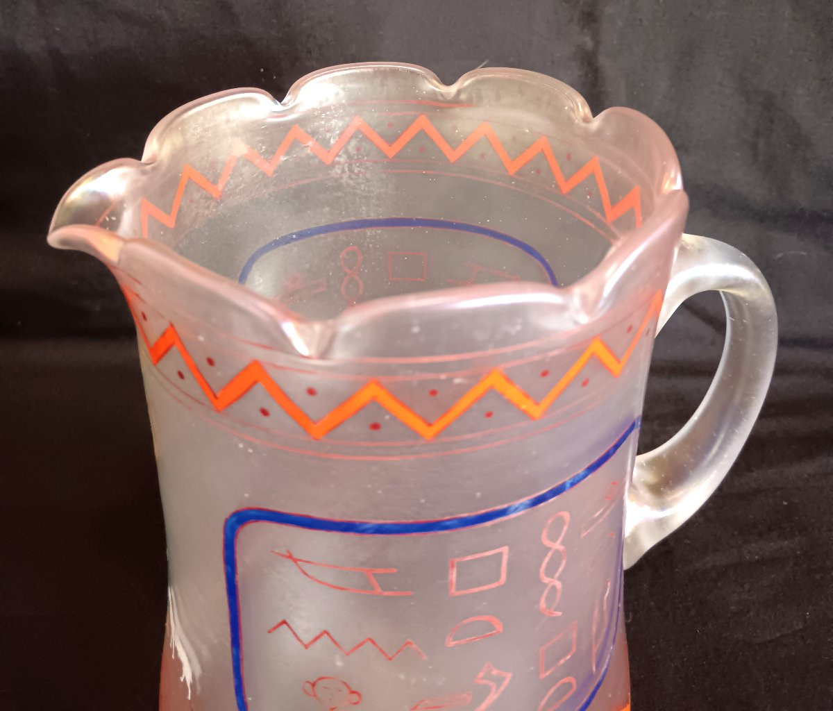 Late 19th Century Moser Karlsbad Enamelled Bohemian Glass Pitcher-photo-2