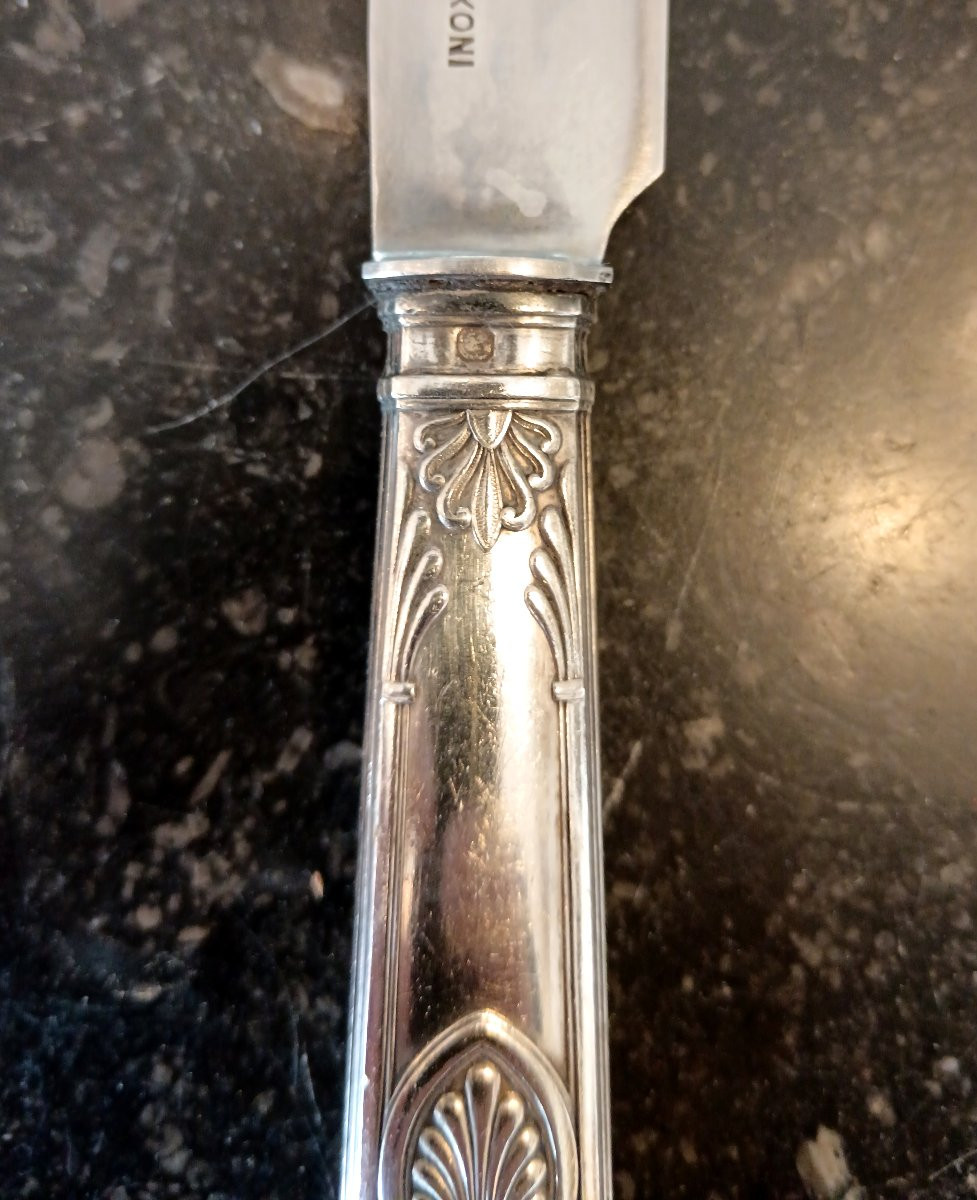 Série de 6 couteaux manches en argent style Empire-photo-3