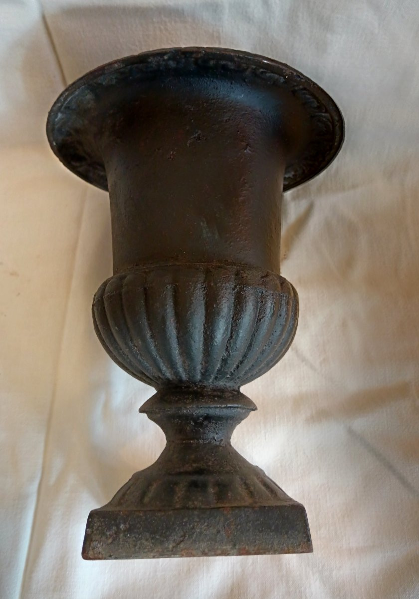 Pair Of Medicis Cast Iron Vases 20th Century-photo-2