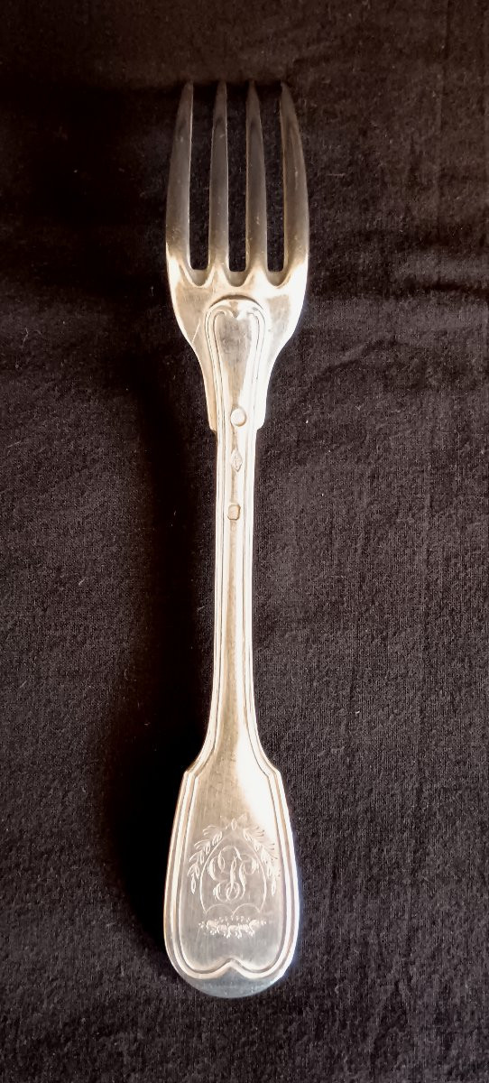 6 Solid Silver Cutlery Sets From The 19th Century-photo-2