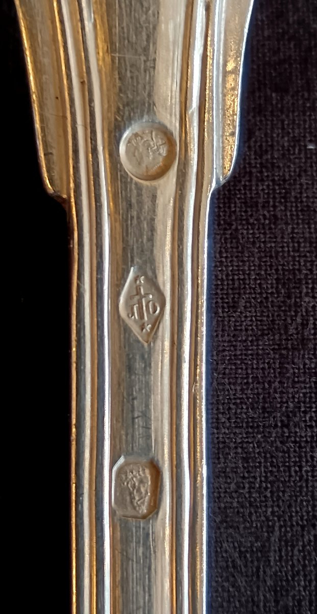 6 Solid Silver Cutlery Sets From The 19th Century-photo-4