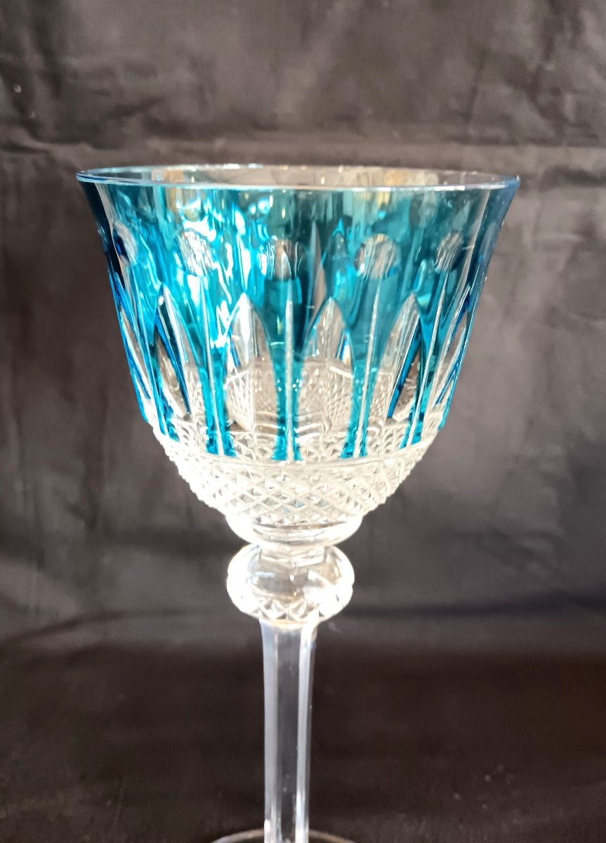 Set Of 4 Colored Crystal Glasses From Saint Louis, Tommy Model-photo-2
