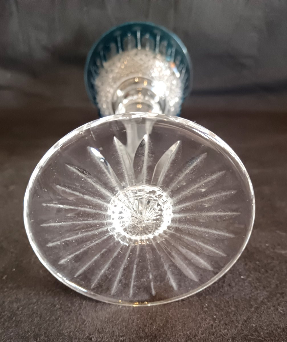 Set Of 4 Colored Crystal Glasses From Saint Louis, Tommy Model-photo-3