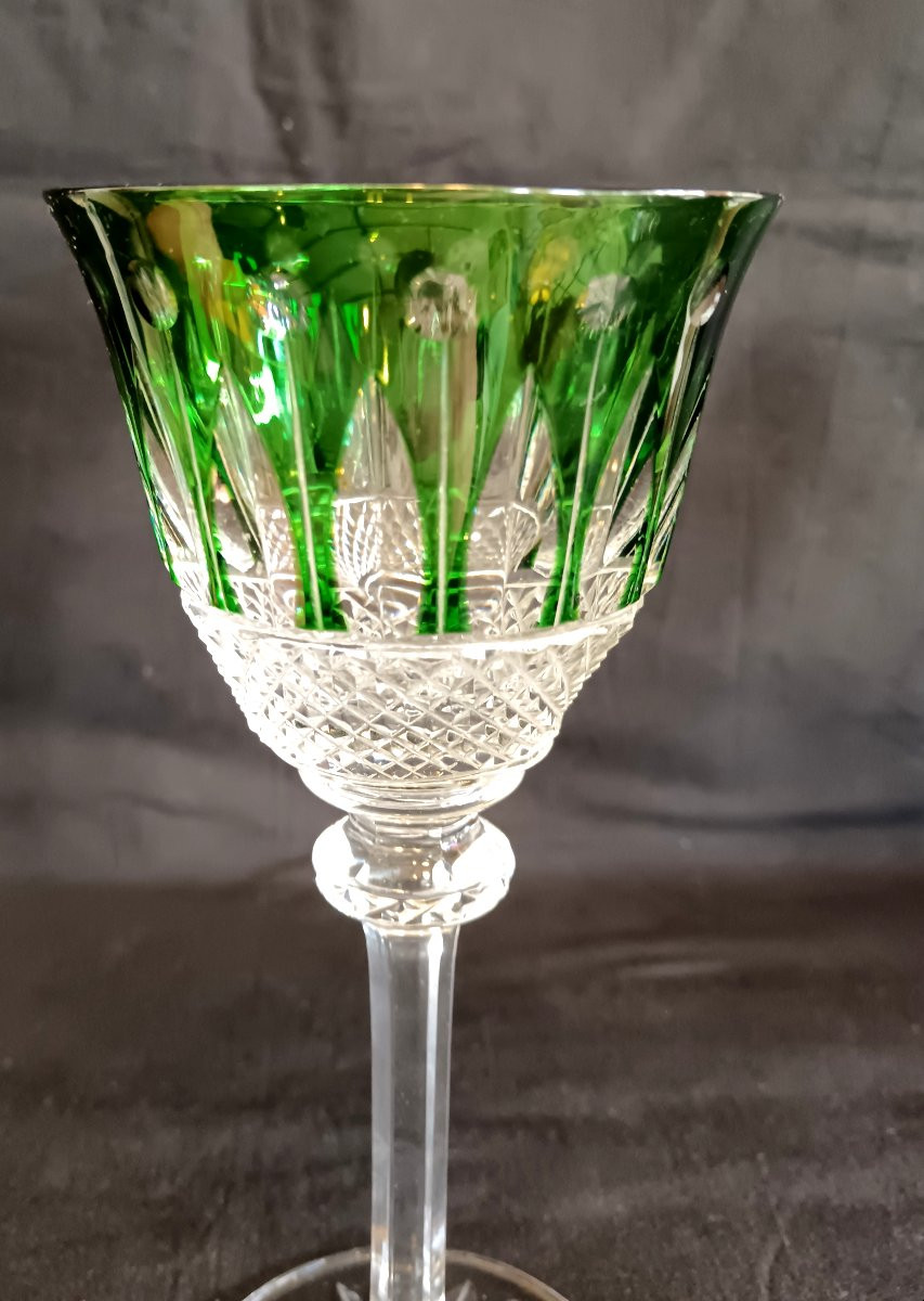 Set Of 4 Colored Crystal Glasses From Saint Louis, Tommy Model-photo-1