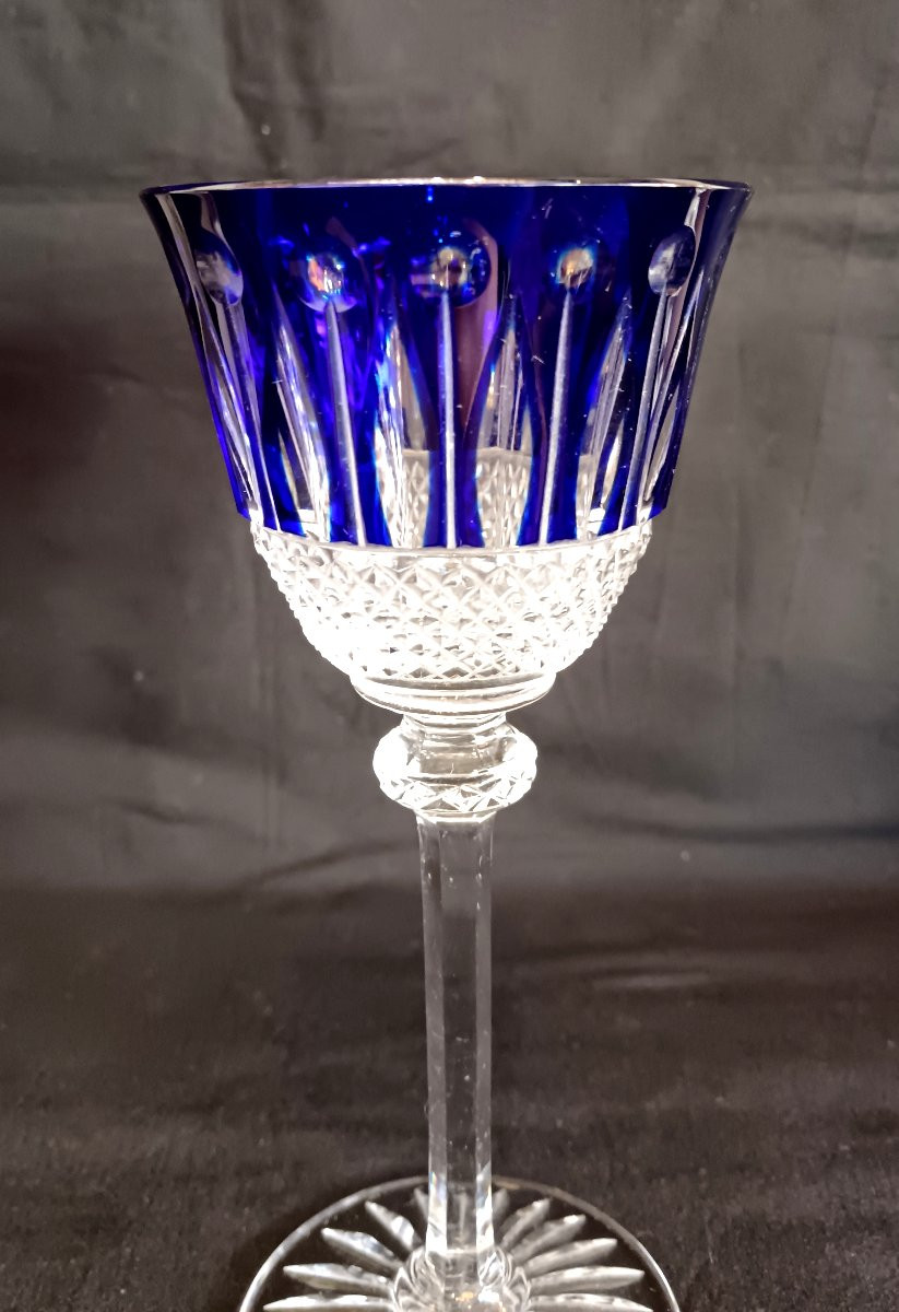 Set Of 4 Colored Crystal Glasses From Saint Louis, Tommy Model-photo-2