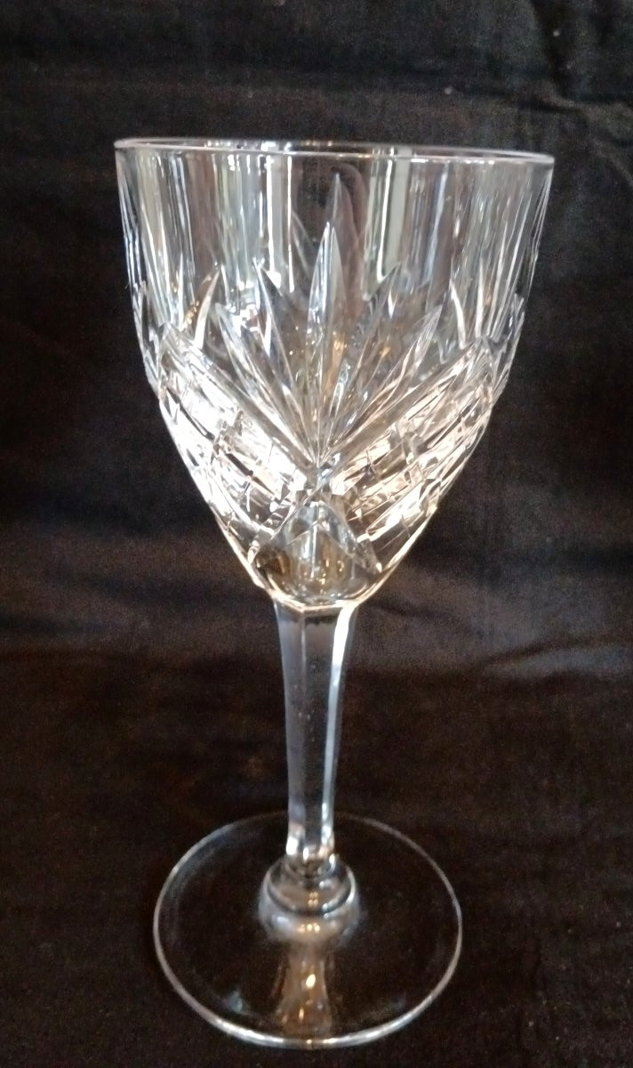 Set Of 10 Saint Louis Crystal Port Glasses, Chantilly Model -photo-3