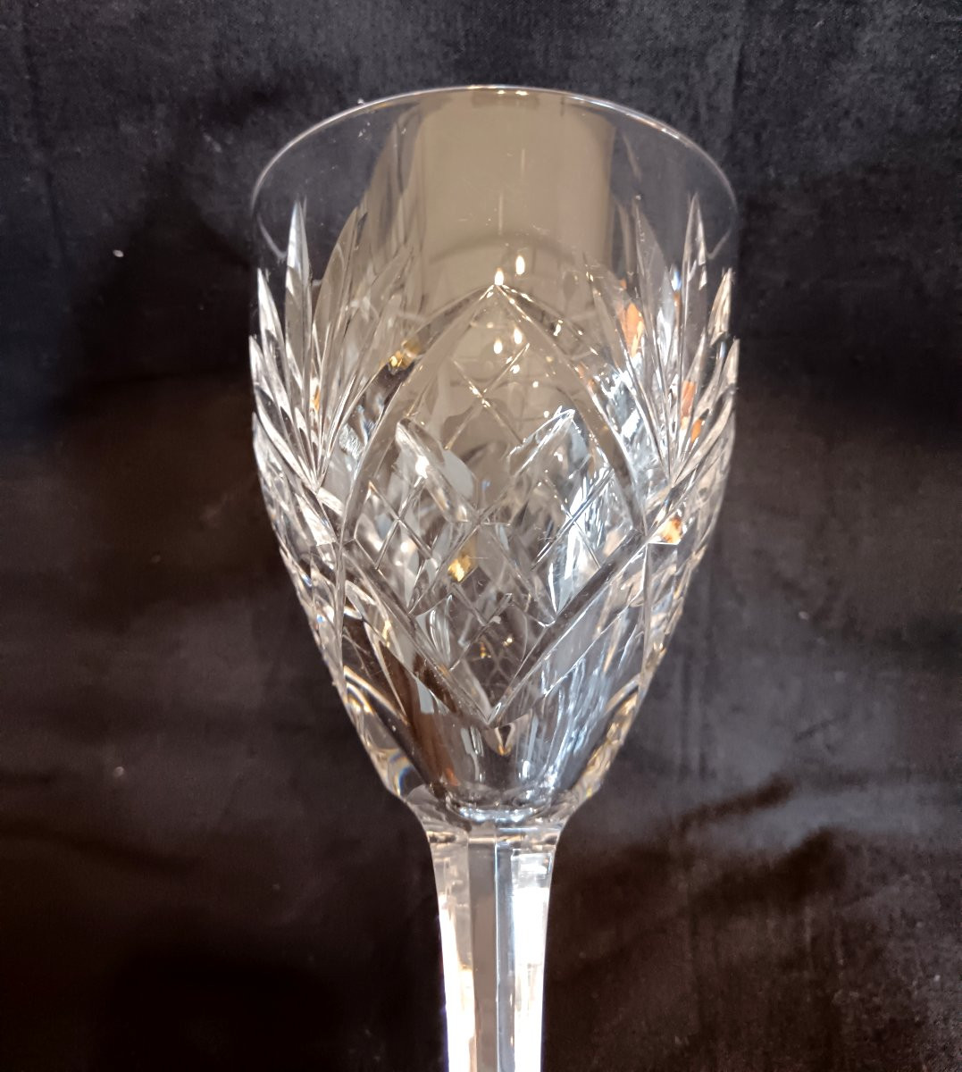Set Of 10 Saint Louis Crystal Port Glasses, Chantilly Model -photo-4