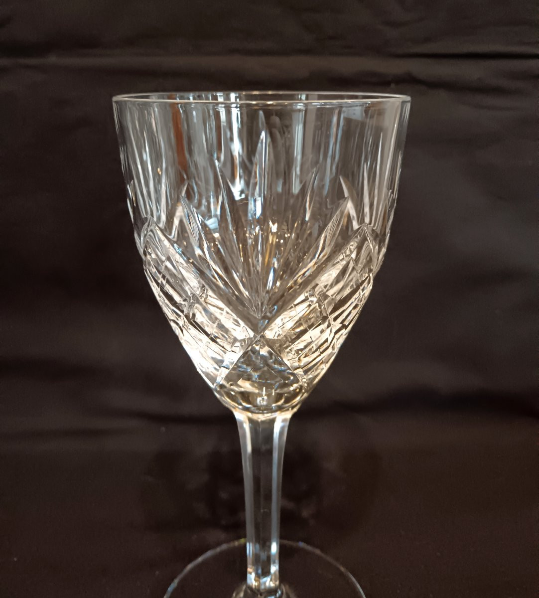 Set Of 9 Saint Louis Crystal Water Glasses, Chantilly Model-photo-3