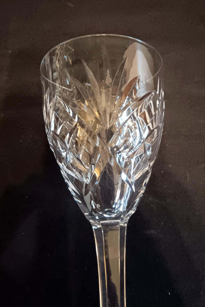 Set Of 9 Saint Louis Crystal Water Glasses, Chantilly Model-photo-1