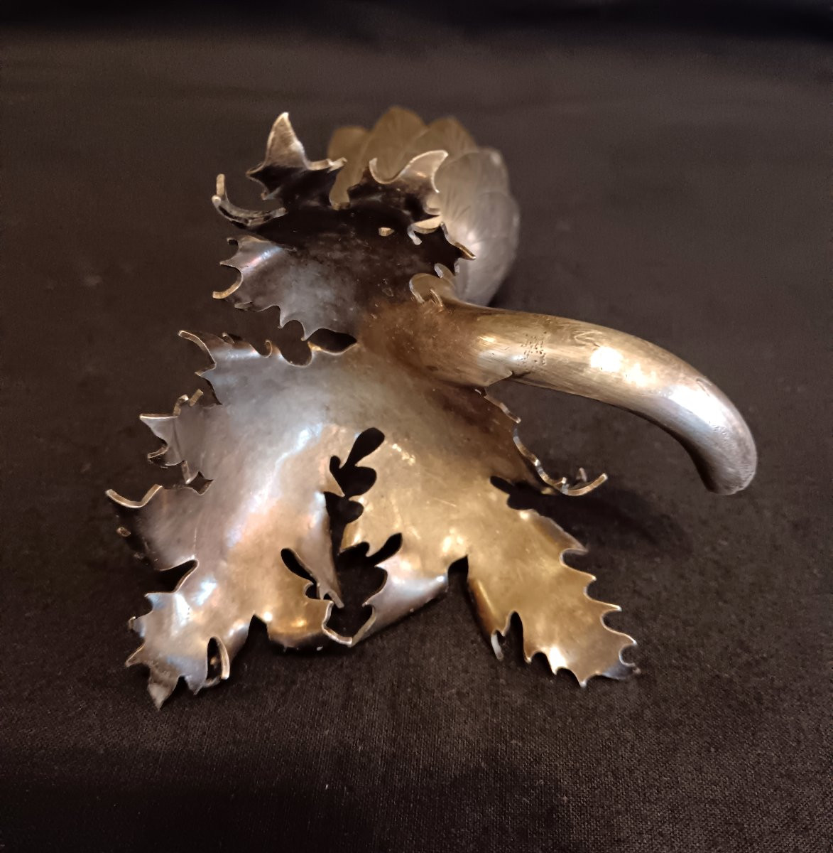 Coquetier en argent massif fin 19e Art Nouveau-photo-4