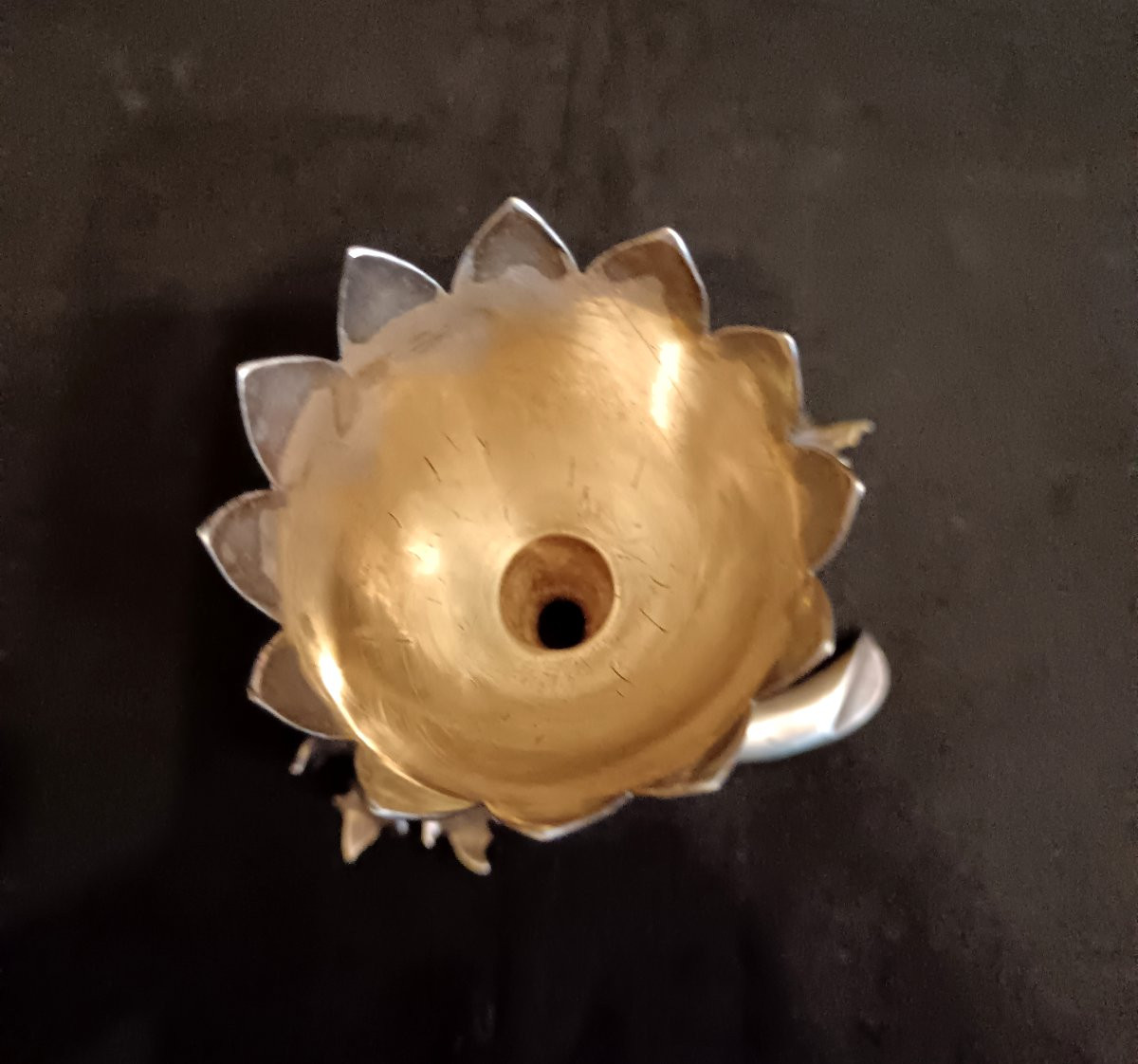 Coquetier en argent massif fin 19e Art Nouveau-photo-5