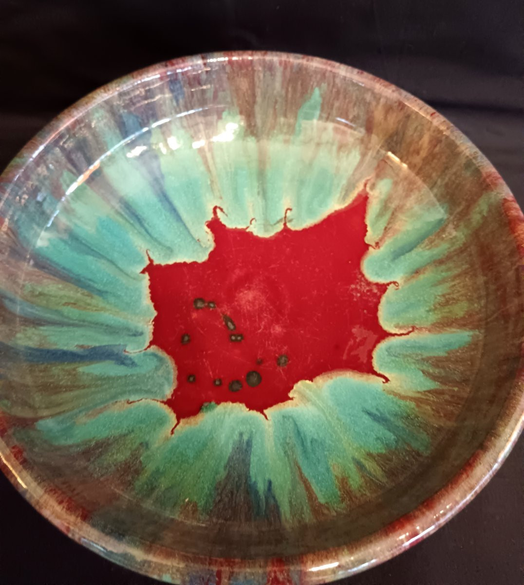 Coupe en céramique émaillée par CAB Bordeaux vers 1930-photo-4