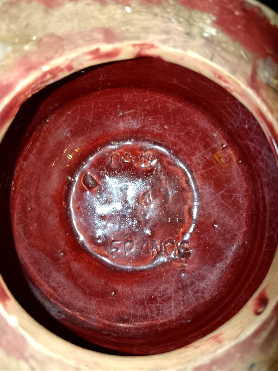 Coupe en céramique émaillée par CAB Bordeaux vers 1930-photo-1