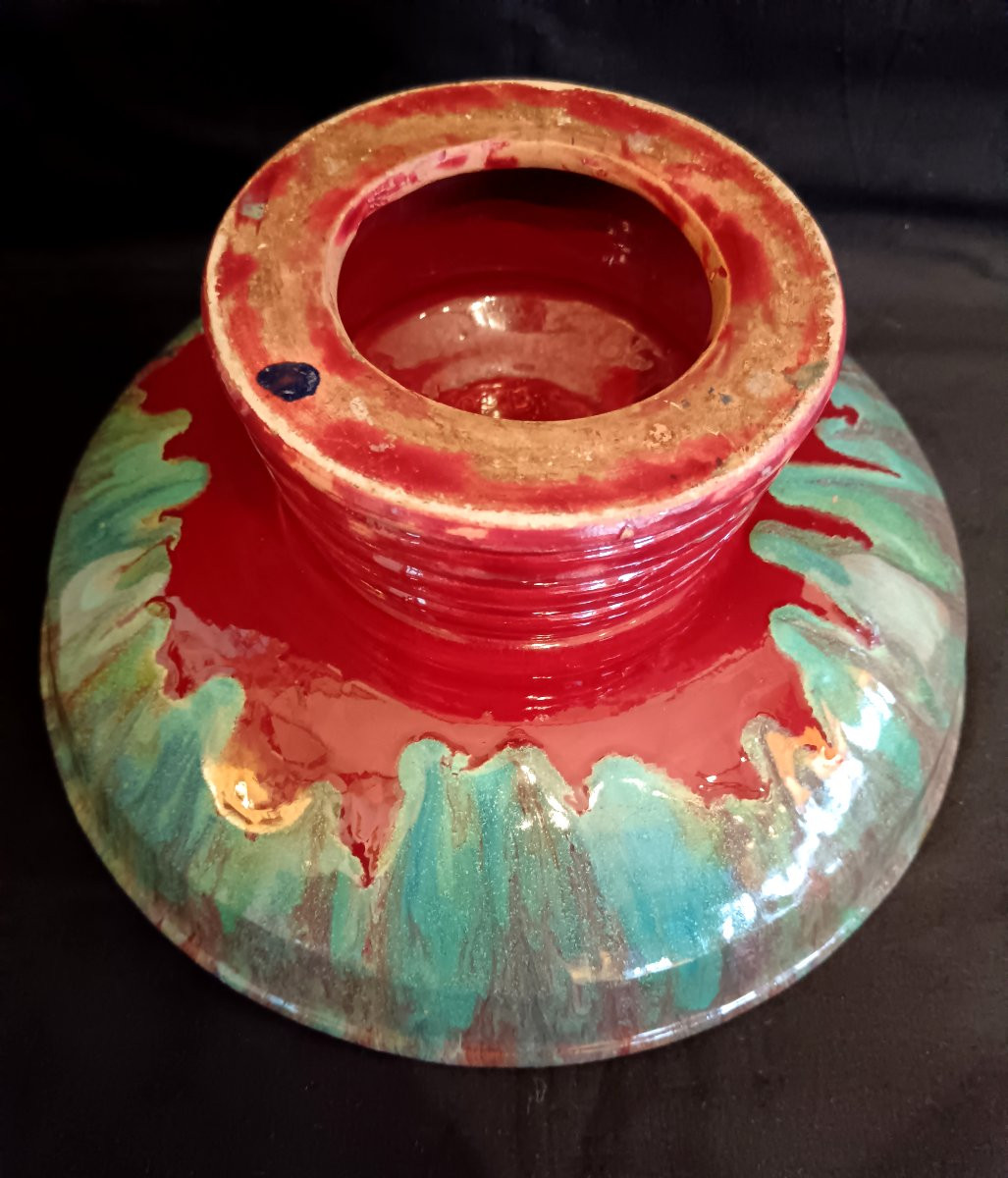 Coupe en céramique émaillée par CAB Bordeaux vers 1930-photo-2