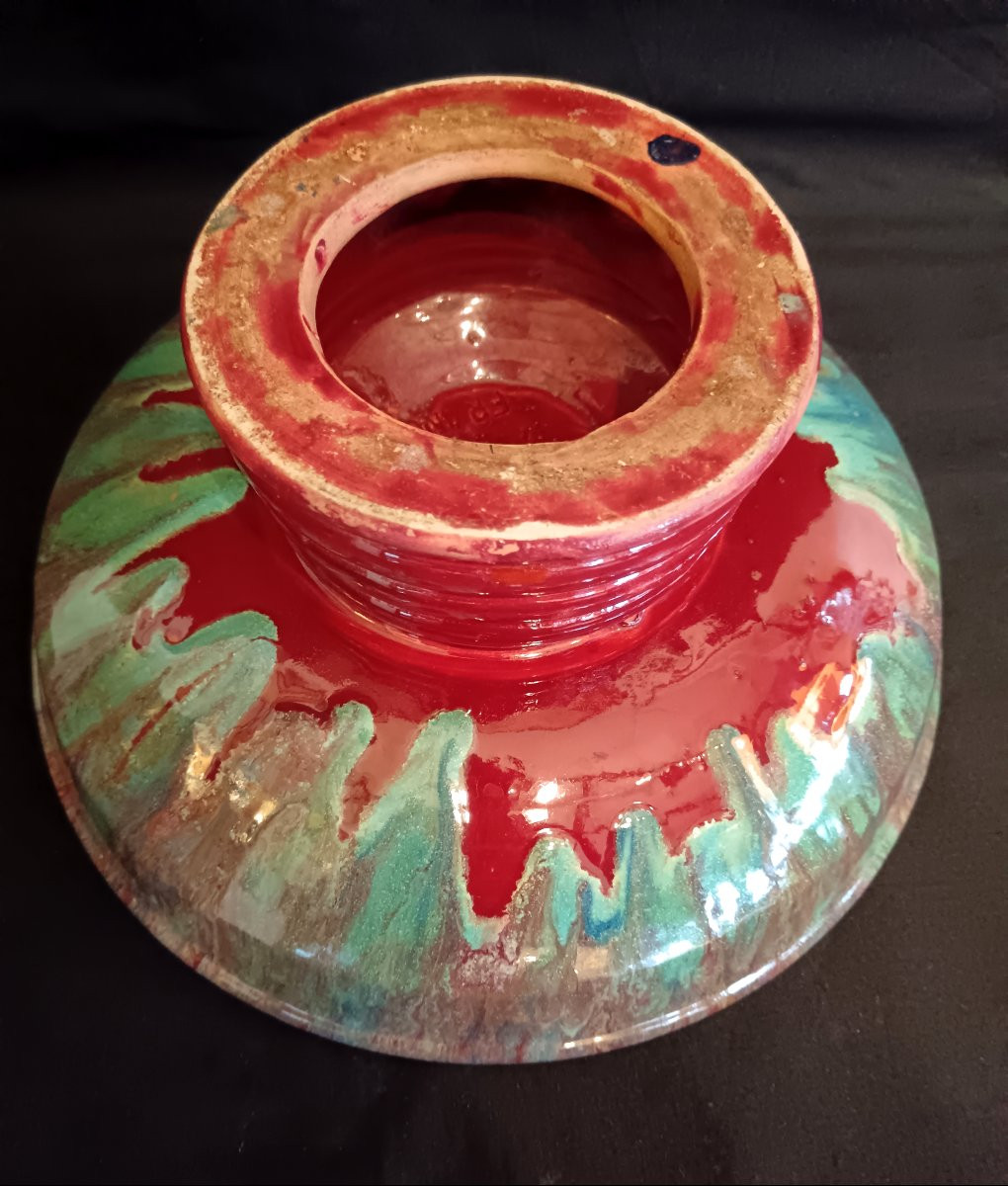 Coupe en céramique émaillée par CAB Bordeaux vers 1930-photo-4