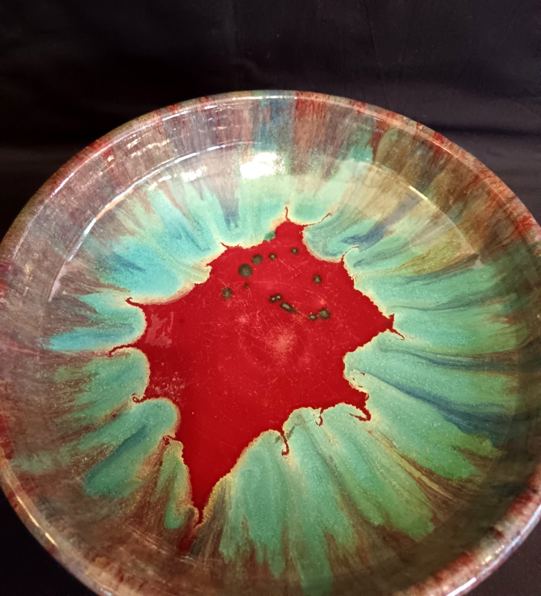 Coupe en céramique émaillée par CAB Bordeaux vers 1930-photo-5