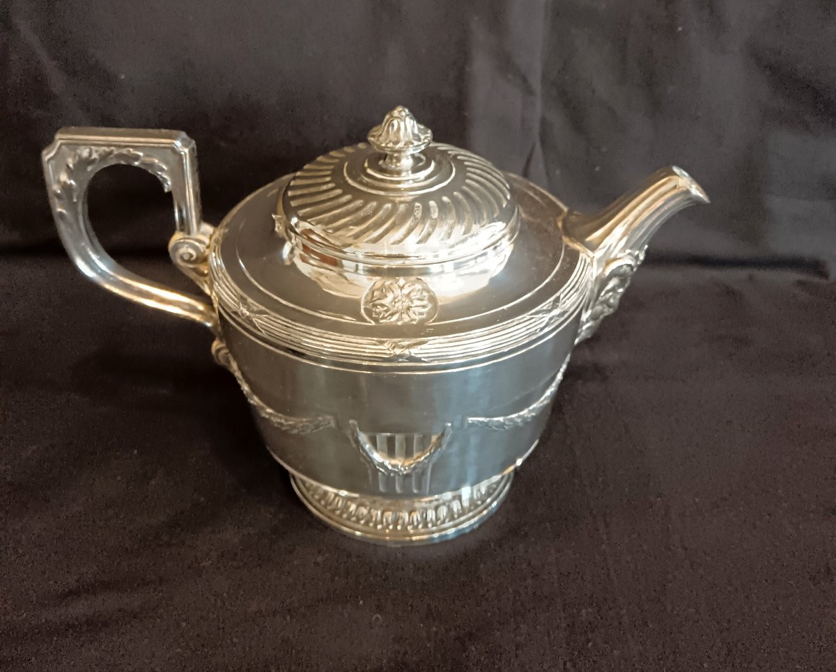 Cafetière et théière en métal argenté Christofle collection Gallia-photo-4