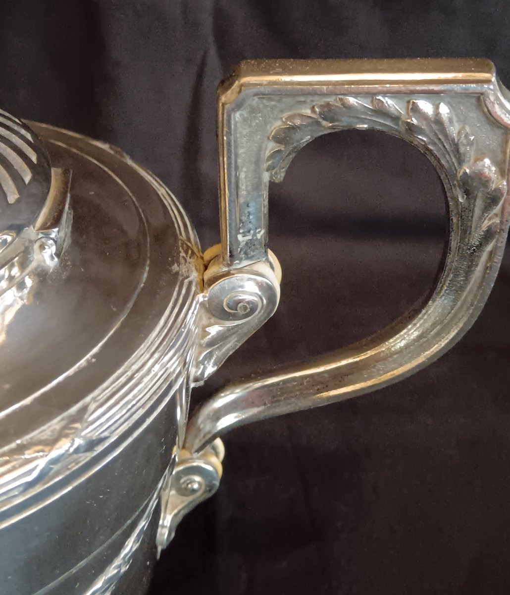 Cafetière et théière en métal argenté Christofle collection Gallia-photo-1