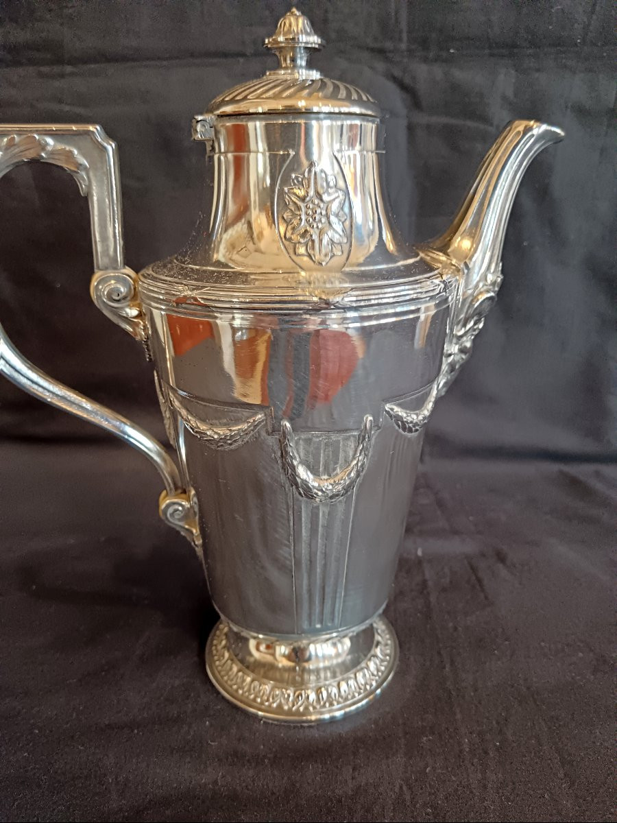 Cafetière et théière en métal argenté Christofle collection Gallia-photo-7