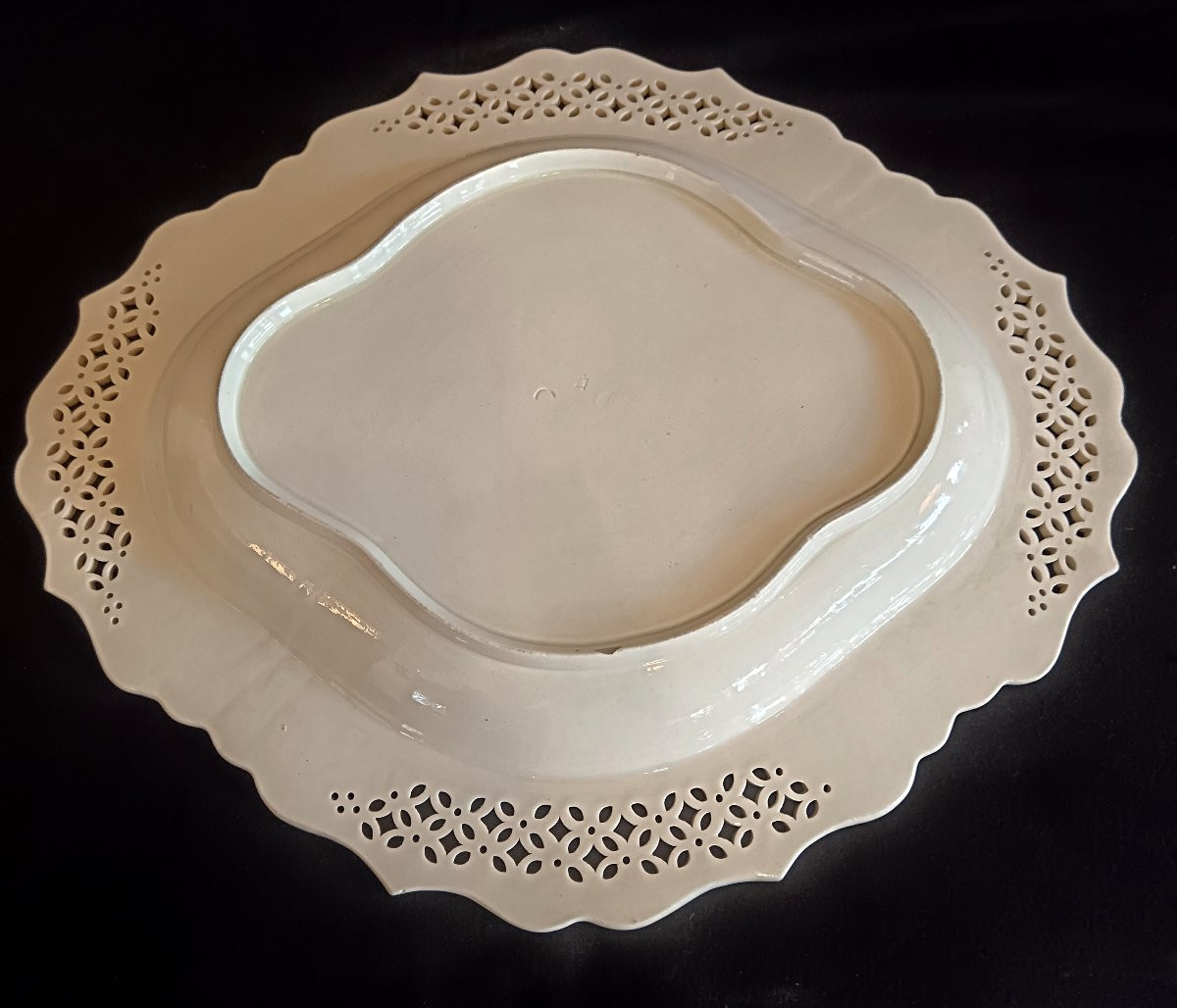 Plat en faïence fine de Leeds fin 18e siècle-photo-3