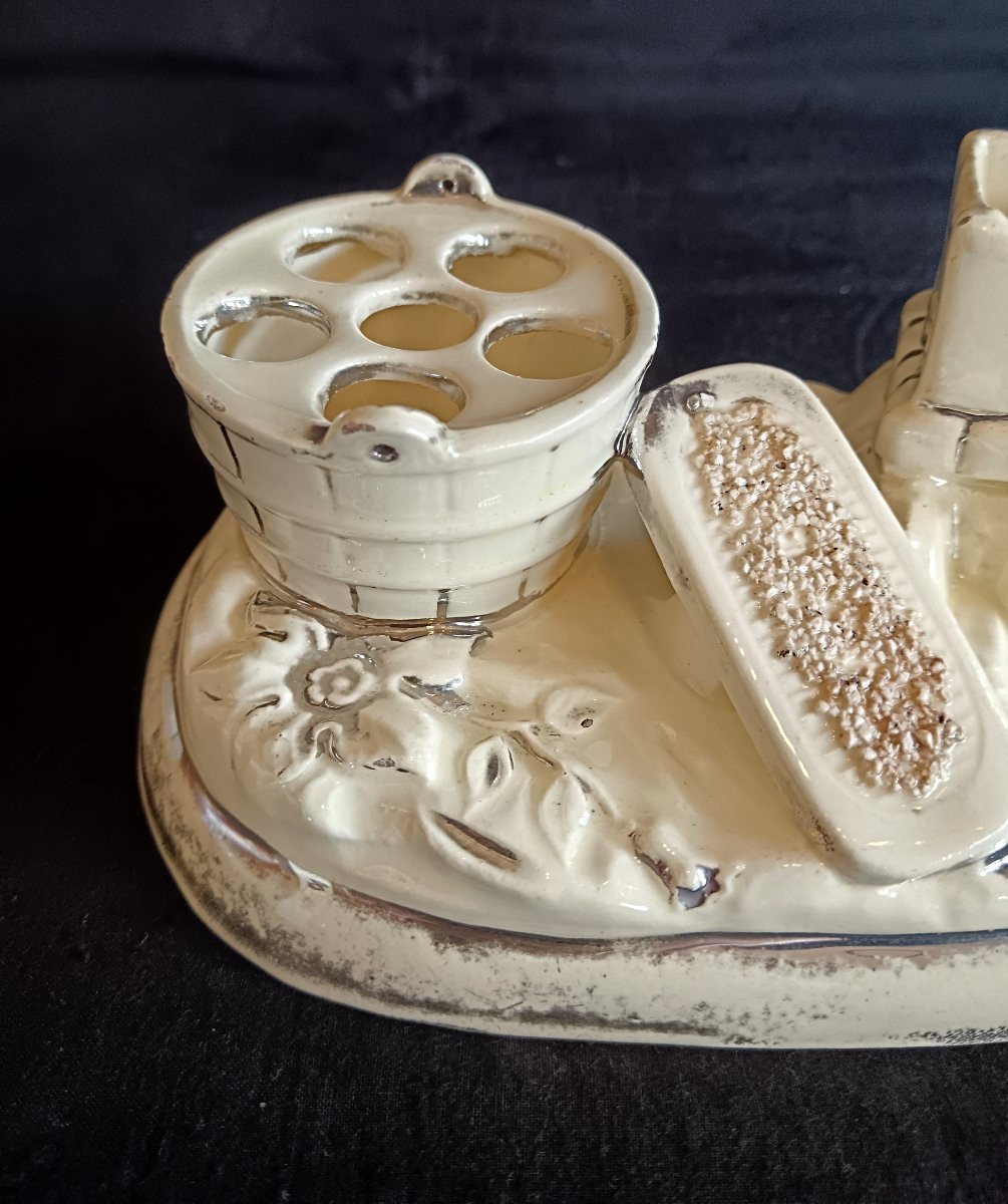 19th Century Langeais Earthenware Smoking Kit-photo-2