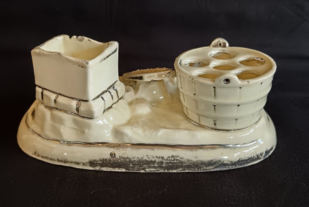 19th Century Langeais Earthenware Smoking Kit-photo-2