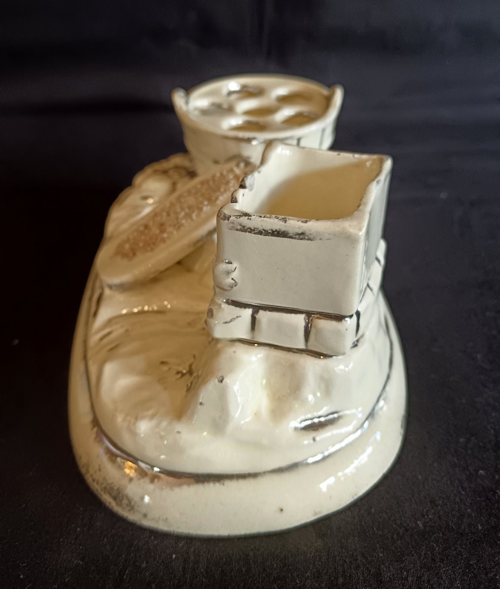 19th Century Langeais Earthenware Smoking Kit-photo-3