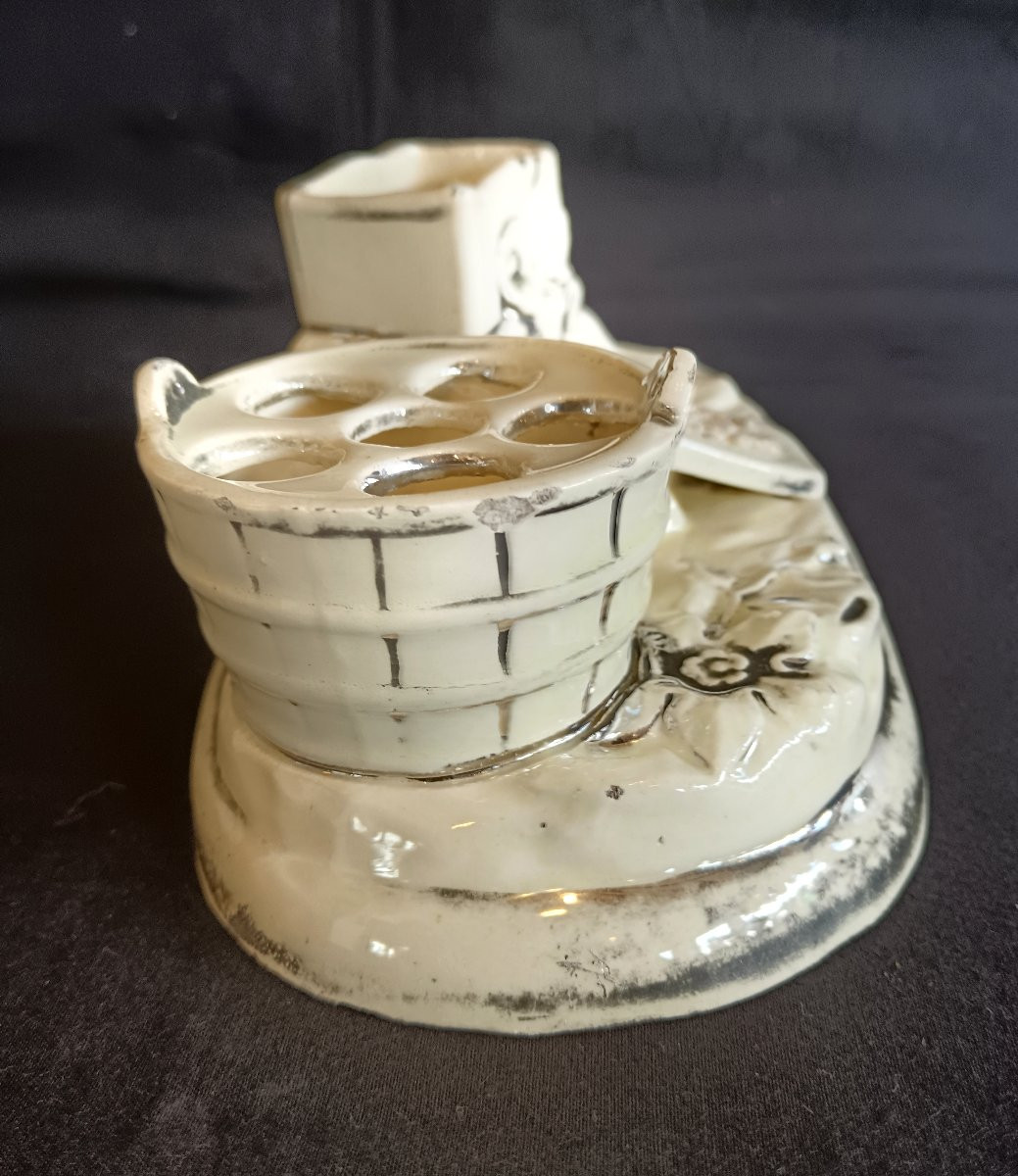 19th Century Langeais Earthenware Smoking Kit-photo-4