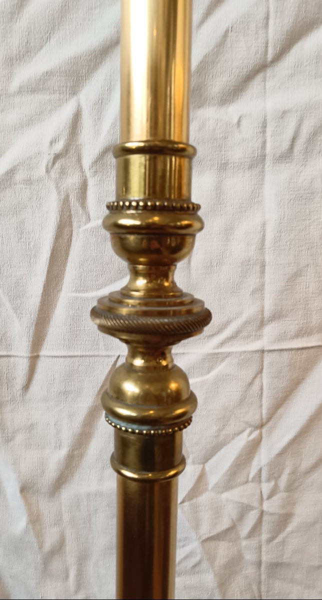 1950s Bronze And Brass Floor Lamp-photo-2
