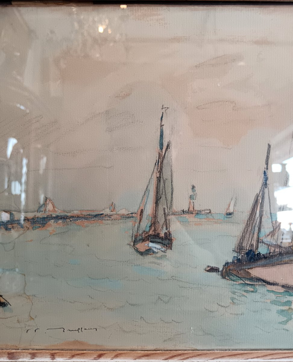 Aquarelle par Fernand TRUFFAUT Trouville -photo-2