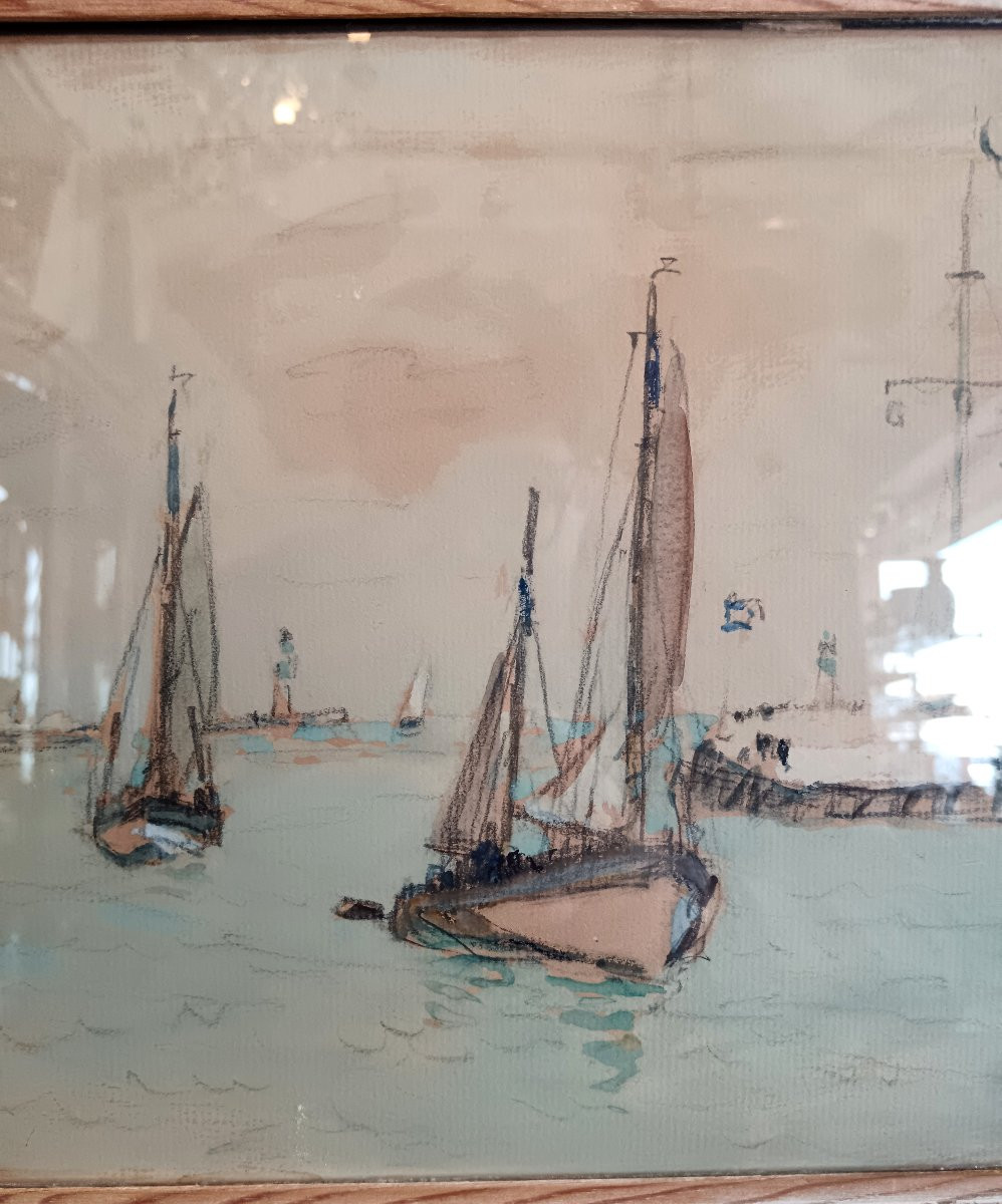 Aquarelle par Fernand TRUFFAUT Trouville -photo-3