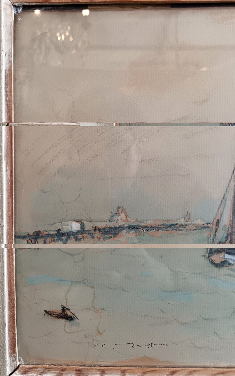 Aquarelle par Fernand TRUFFAUT Trouville -photo-7