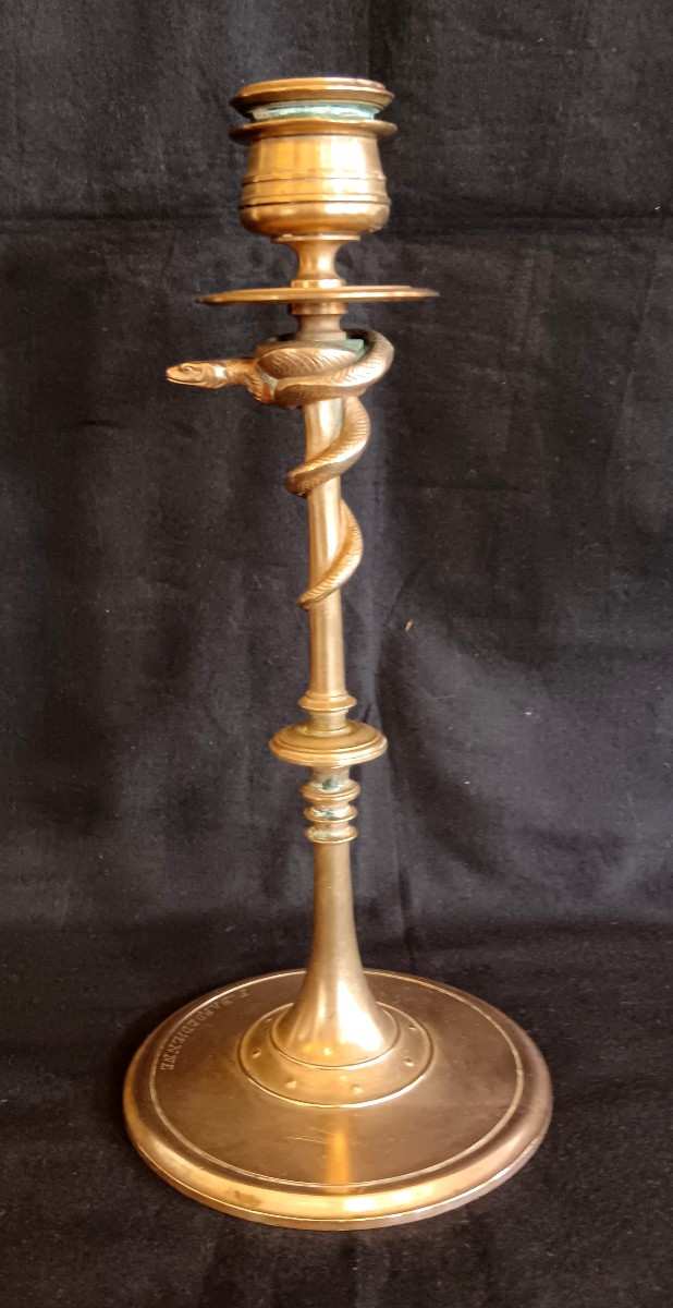 Bougeoir en bronze doré Barbedienne 19e