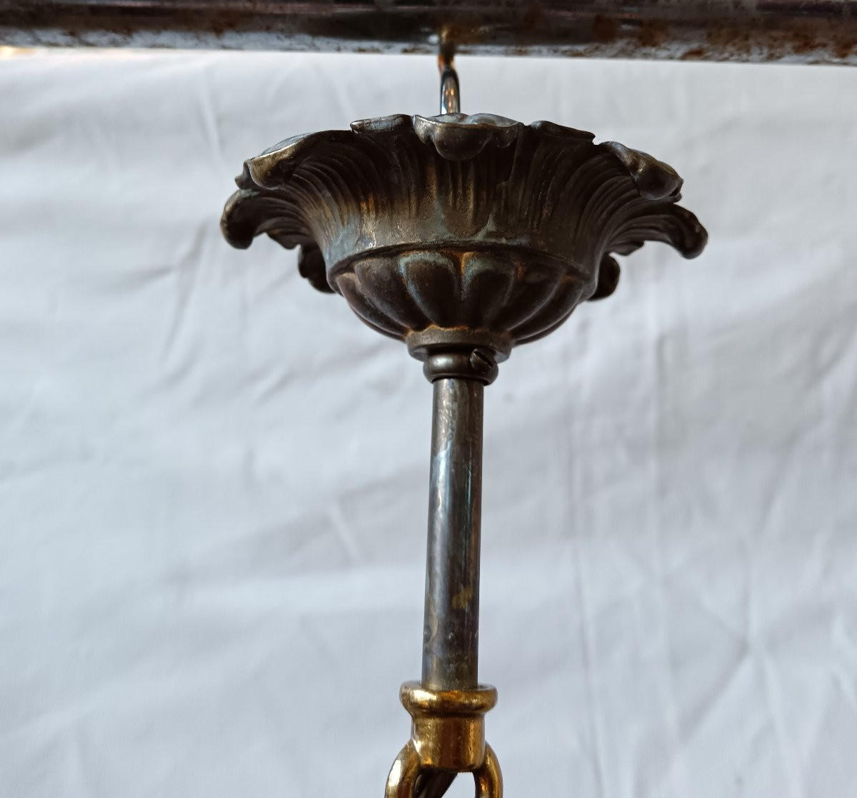 Lustre à pampilles en cristal 8 lumières 20e siècle -photo-7