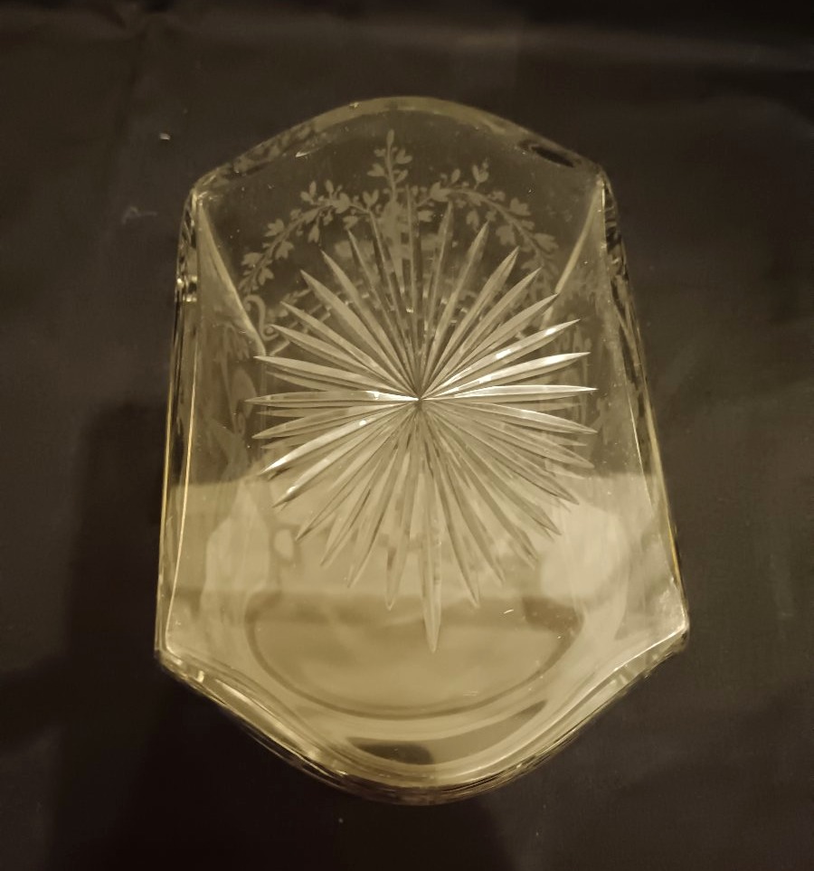 Boite en cristal et métal argenté style Louis XVI-photo-4