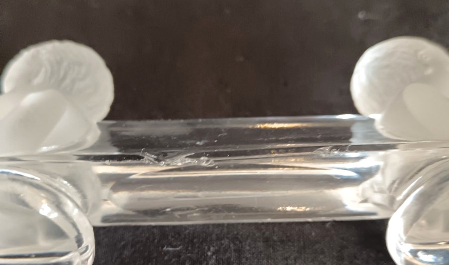 Suite de 10 porte couteaux en cristal de Baccarat modèle "Houdon"-photo-5