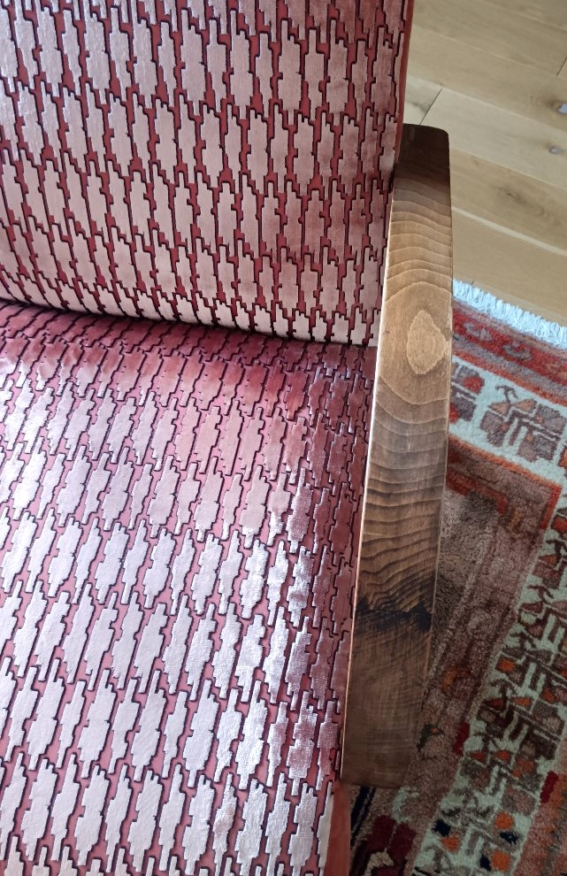 Pair Of Art Deco Armchairs In The Halabala Style-photo-4