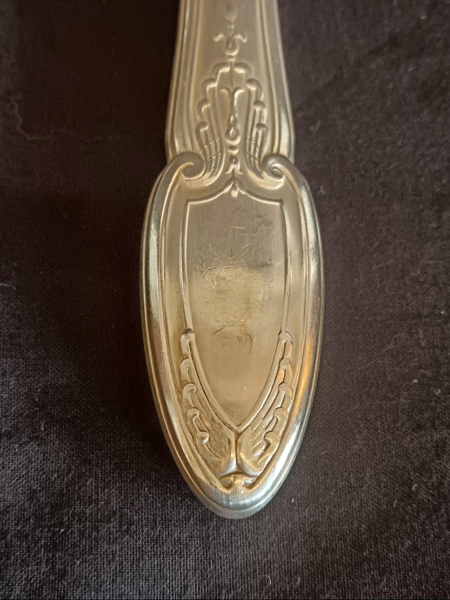 Suite de douze couteaux en métal argenté Ercuis Empire-photo-4