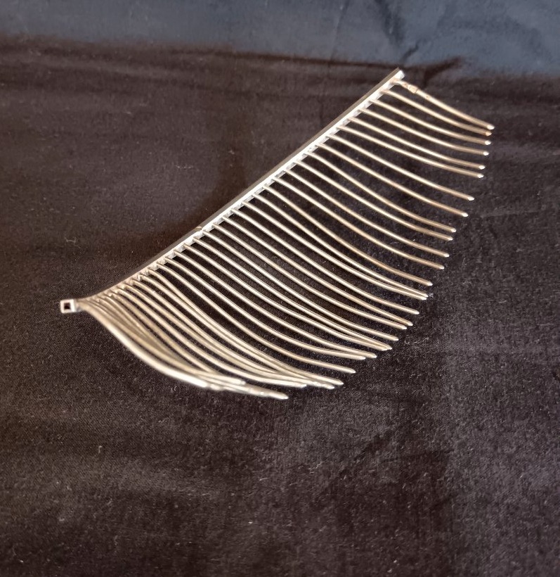 18th-century Solid Silver Tiara Comb -photo-1