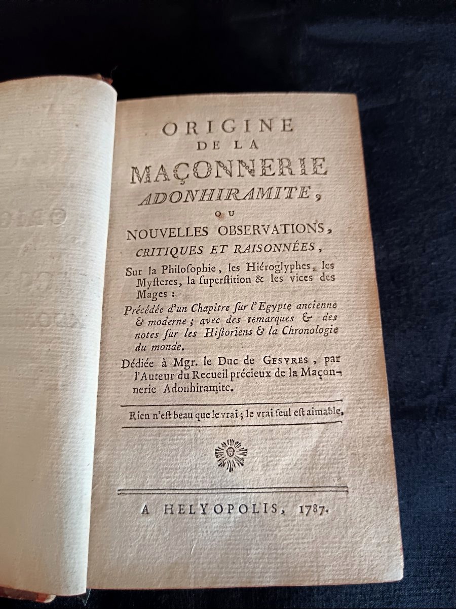 Origin Of Adonhiramite Freemasonry In Helyopolis 1787