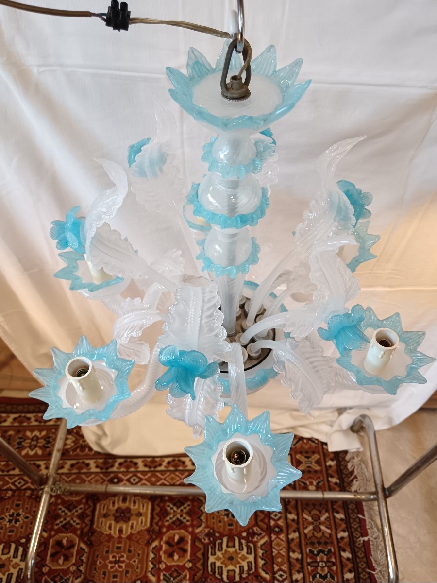 Six-light Murano Glass Chandelier-photo-2