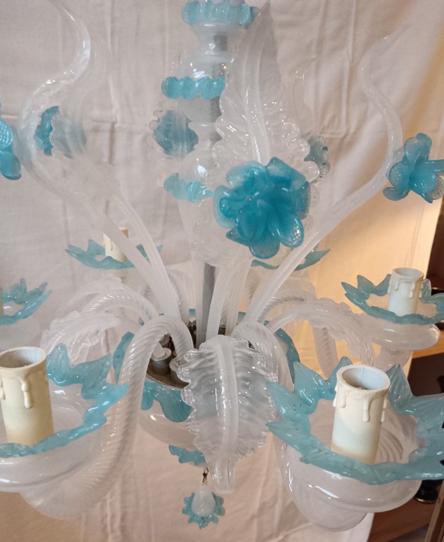 Six-light Murano Glass Chandelier-photo-3