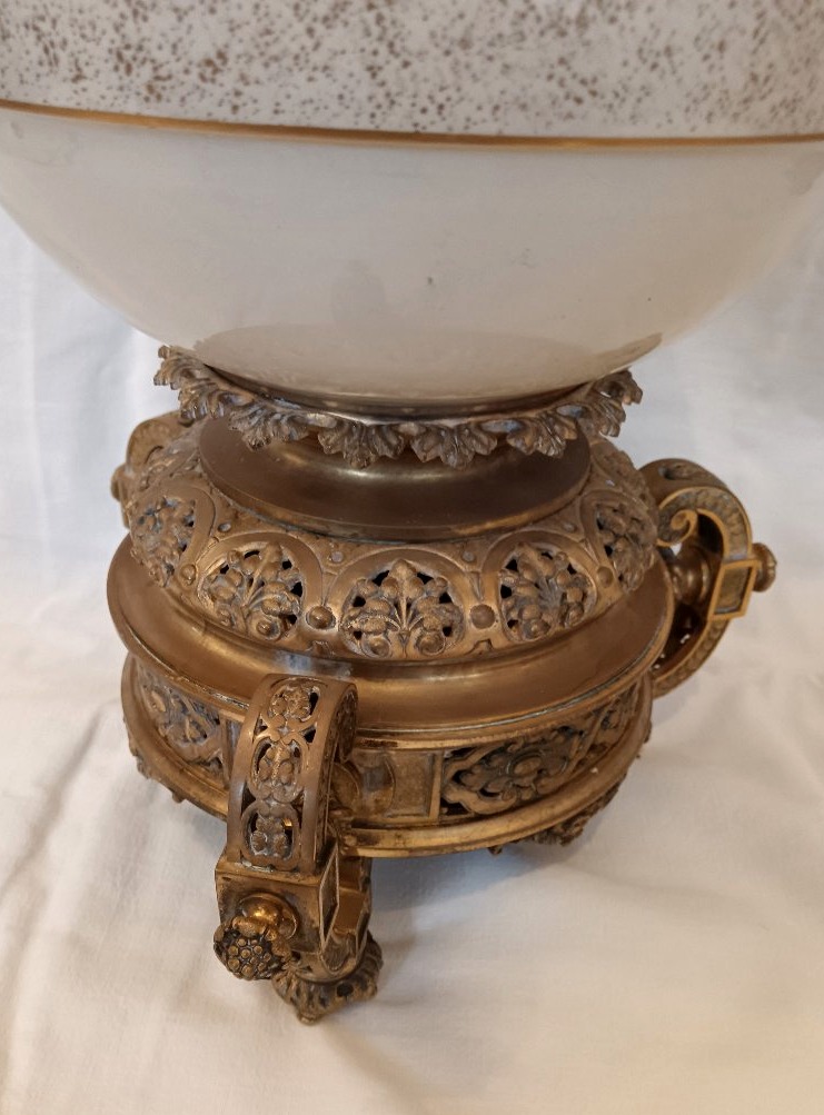 Grand vase d'apparat en faïence et bonze doré par Choisy le Roi-photo-1