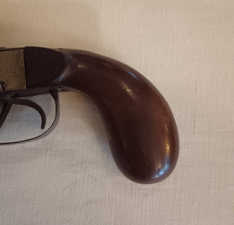 Pistolet à coffre à  double canons superposés 19e siècle -photo-6