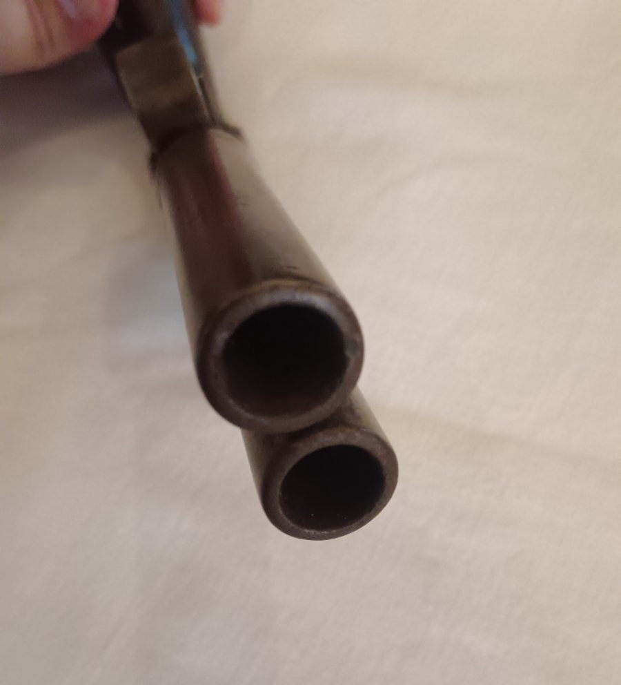 Pistolet à coffre à  double canons superposés 19e siècle -photo-7