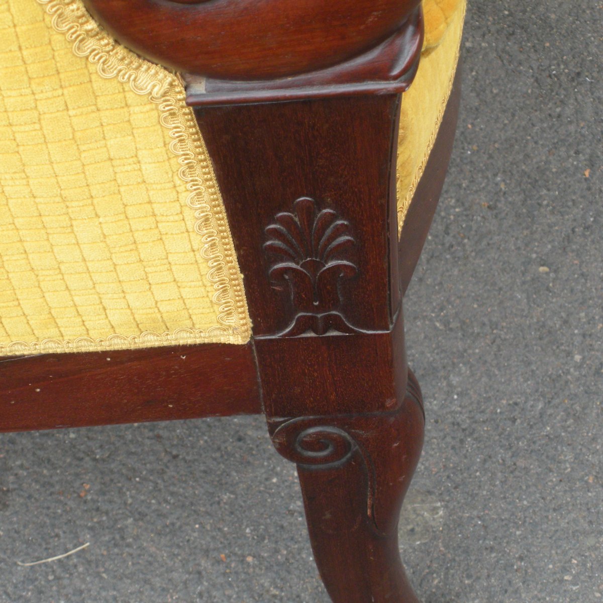 Bergère d'époque Empire en acajou-photo-4