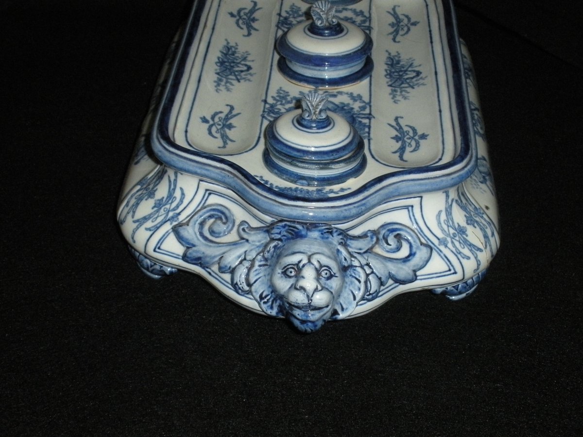 Gien Inkwell With Bérain Decor-photo-1