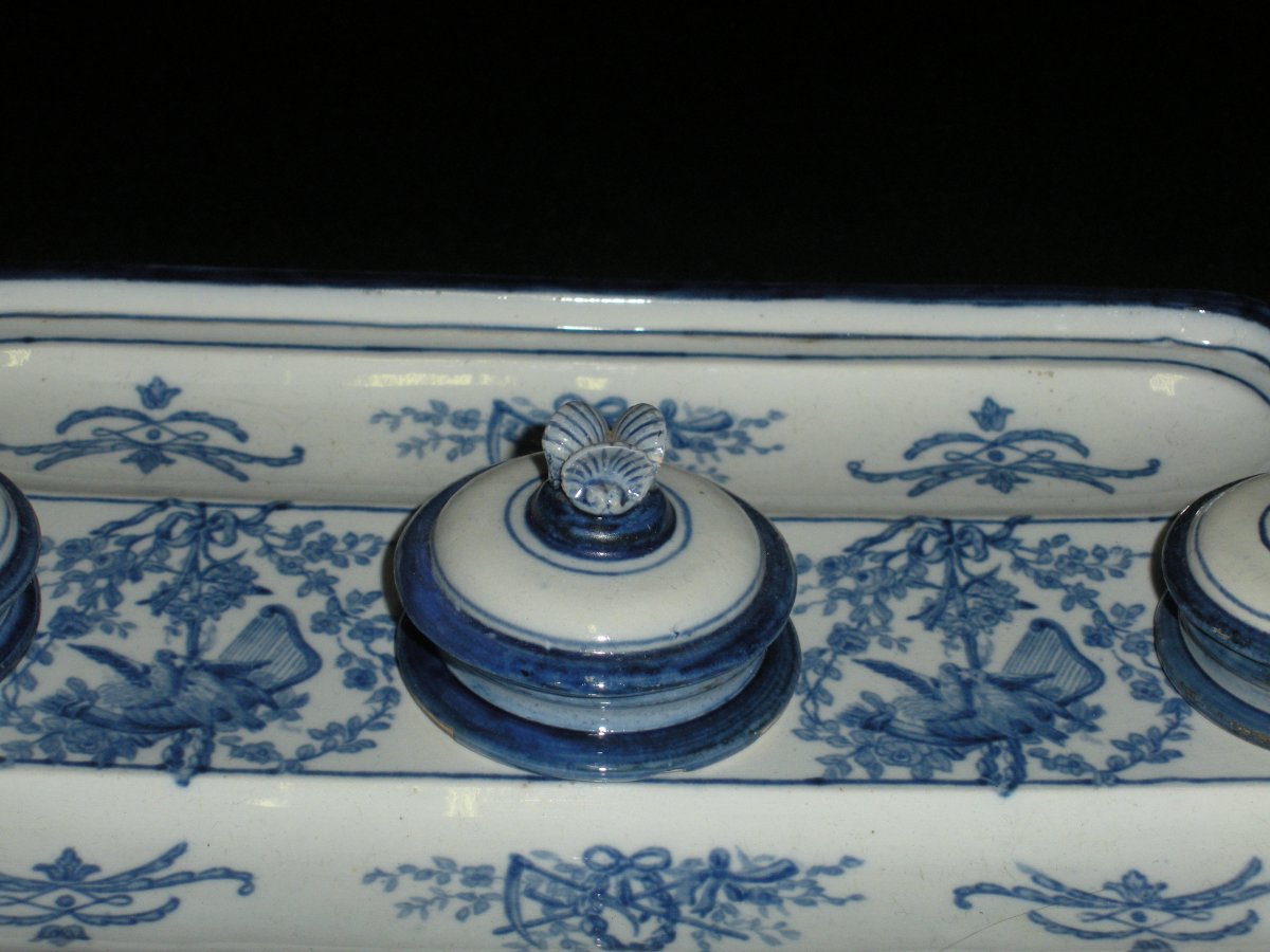 Gien Inkwell With Bérain Decor-photo-4