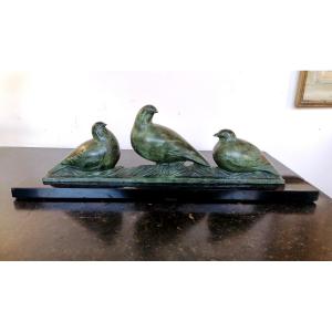 Groupe de Tourterelles en bronze par Lemo