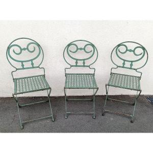 Ensemble de trois chaises de jardin